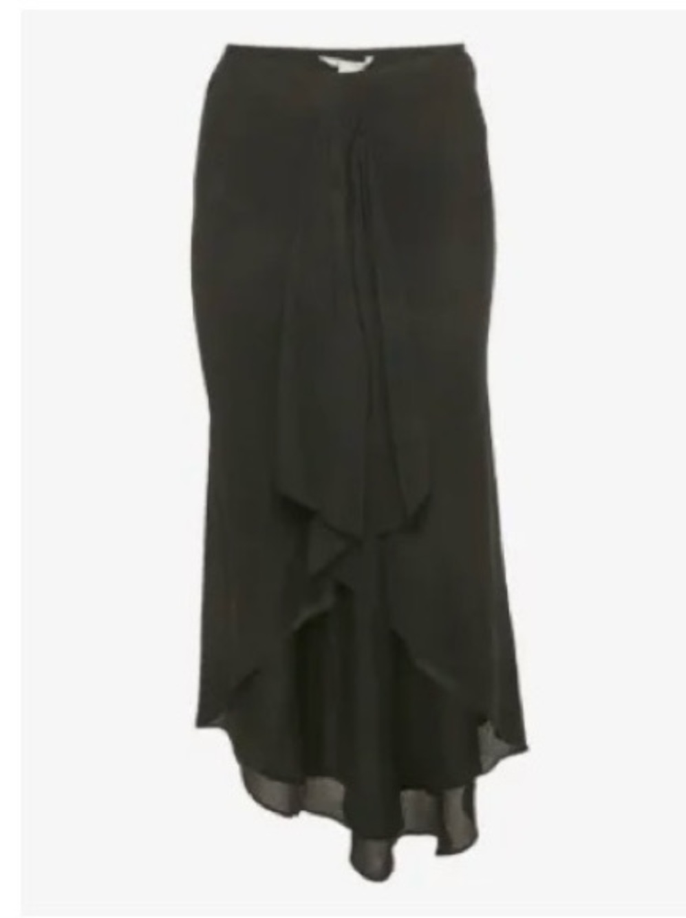 Diane Von Furstenberg Black Asymmetric Ruffled High-Low Skirt